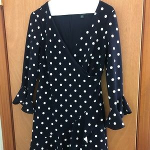 Blue and white polka dot dress!